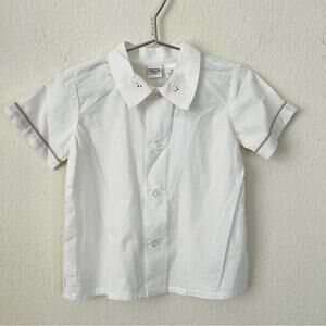 Talbot Kids Bear Collar Button Up Short Sleeve Shirt vintage dead stock